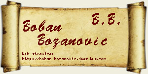 Boban Božanović vizit kartica
